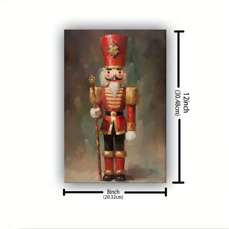 Wooden Framed Nutcracker Canvas Painting