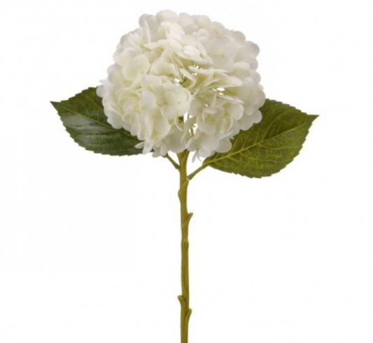 18.5" Real Touch Hydrangea Stem in Creamy White