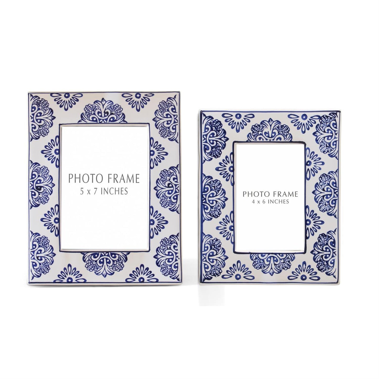 BLUE & WHITE CERAMIC PHOTO FRAMES