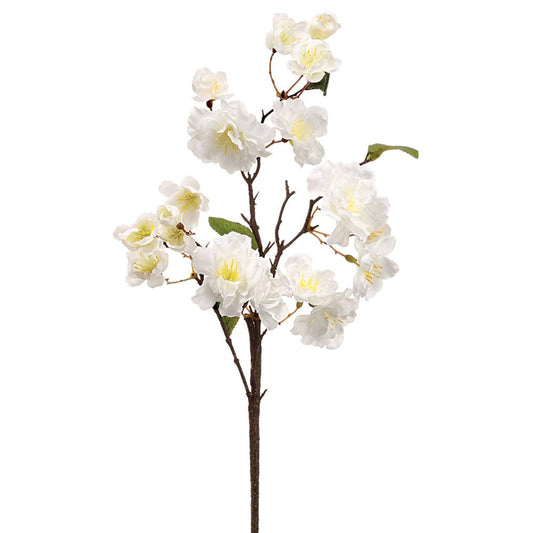18" White Cherry Blossom Spray