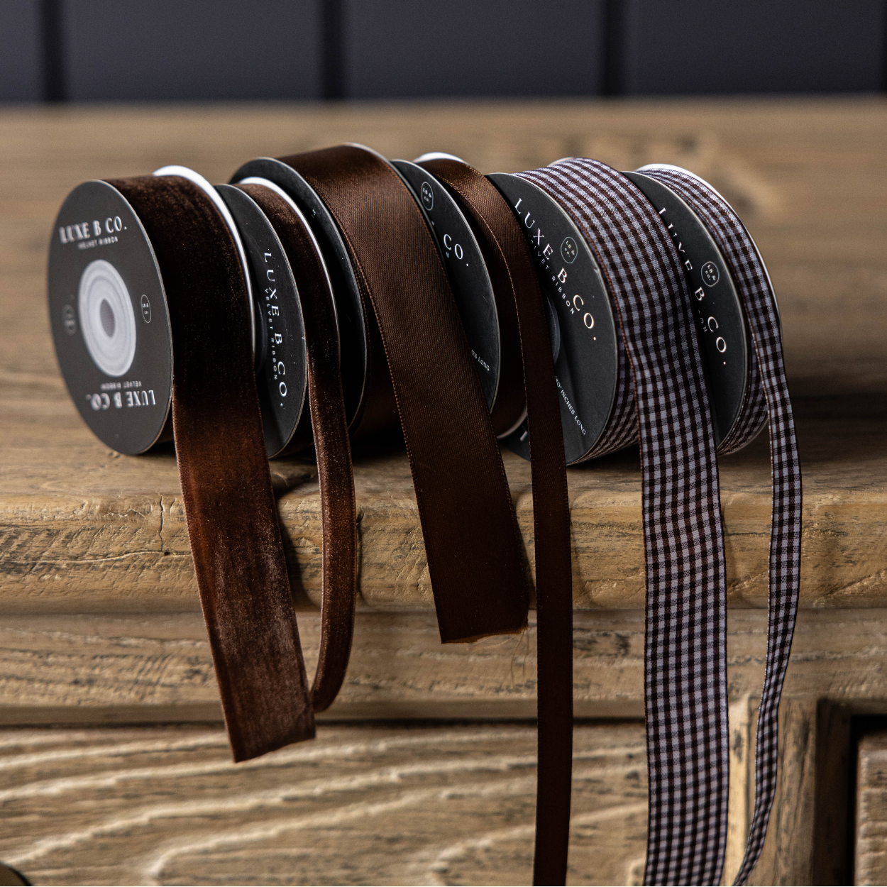 1/3" Ribbon Brown Satin Holiday Decor