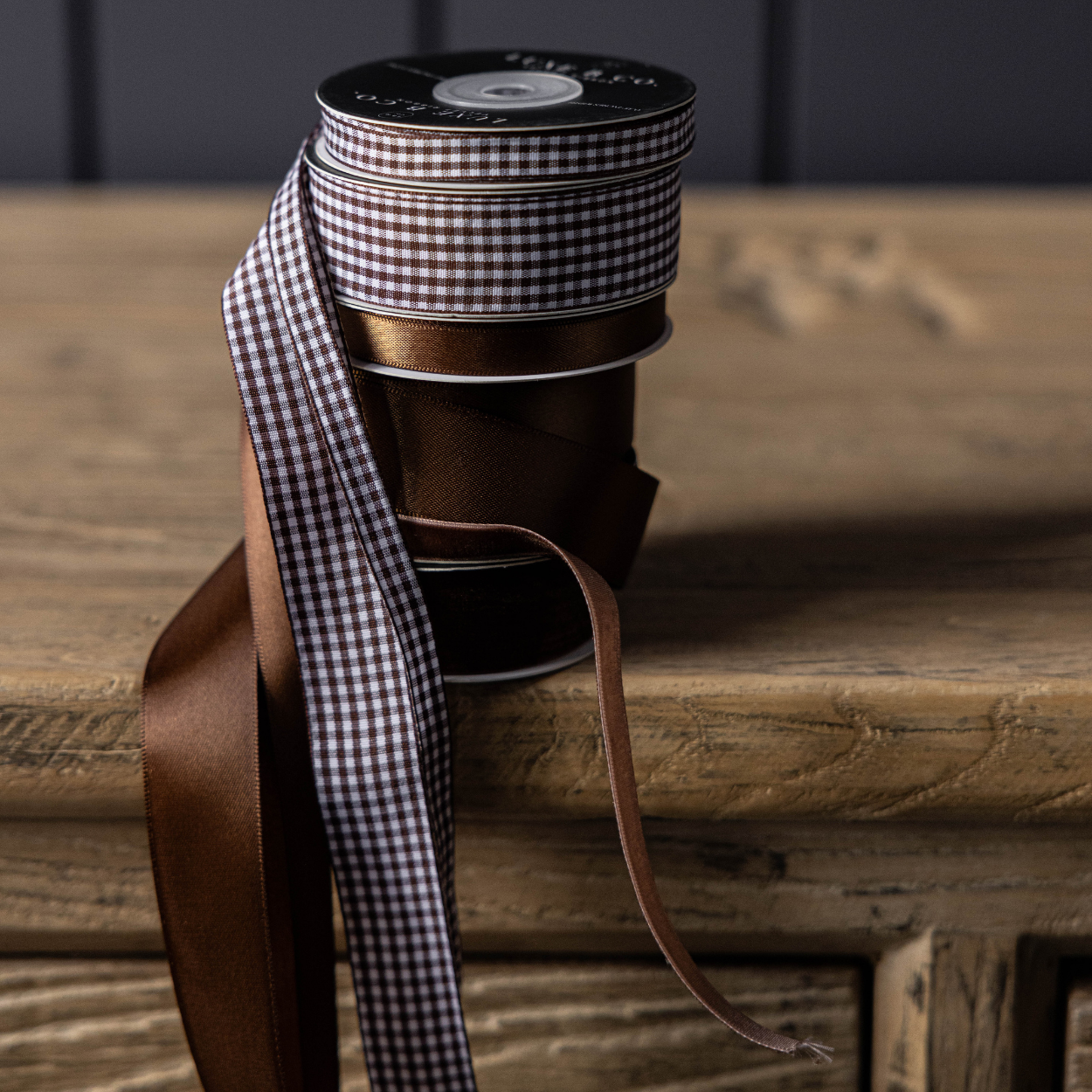 1/3" Ribbon Brown Satin Holiday Decor