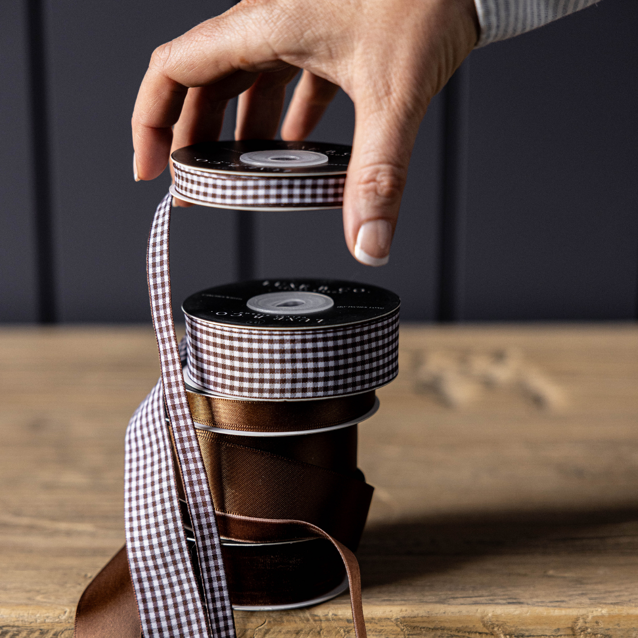 1/3" Ribbon Brown Satin Holiday Decor