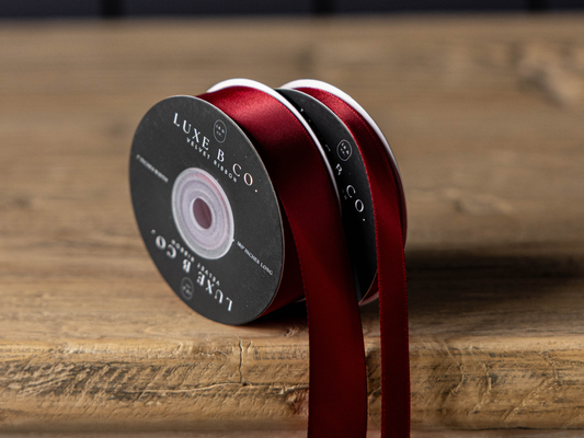 Ribbon Garnet Red Satin Holiday Decor