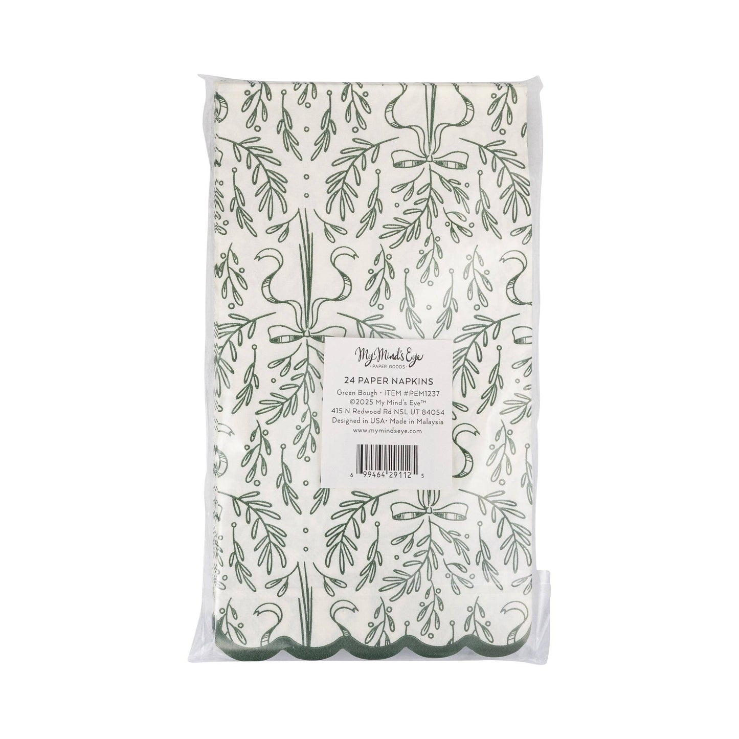 My Minds Eye - Green Bough Pattern Dinner Napkin