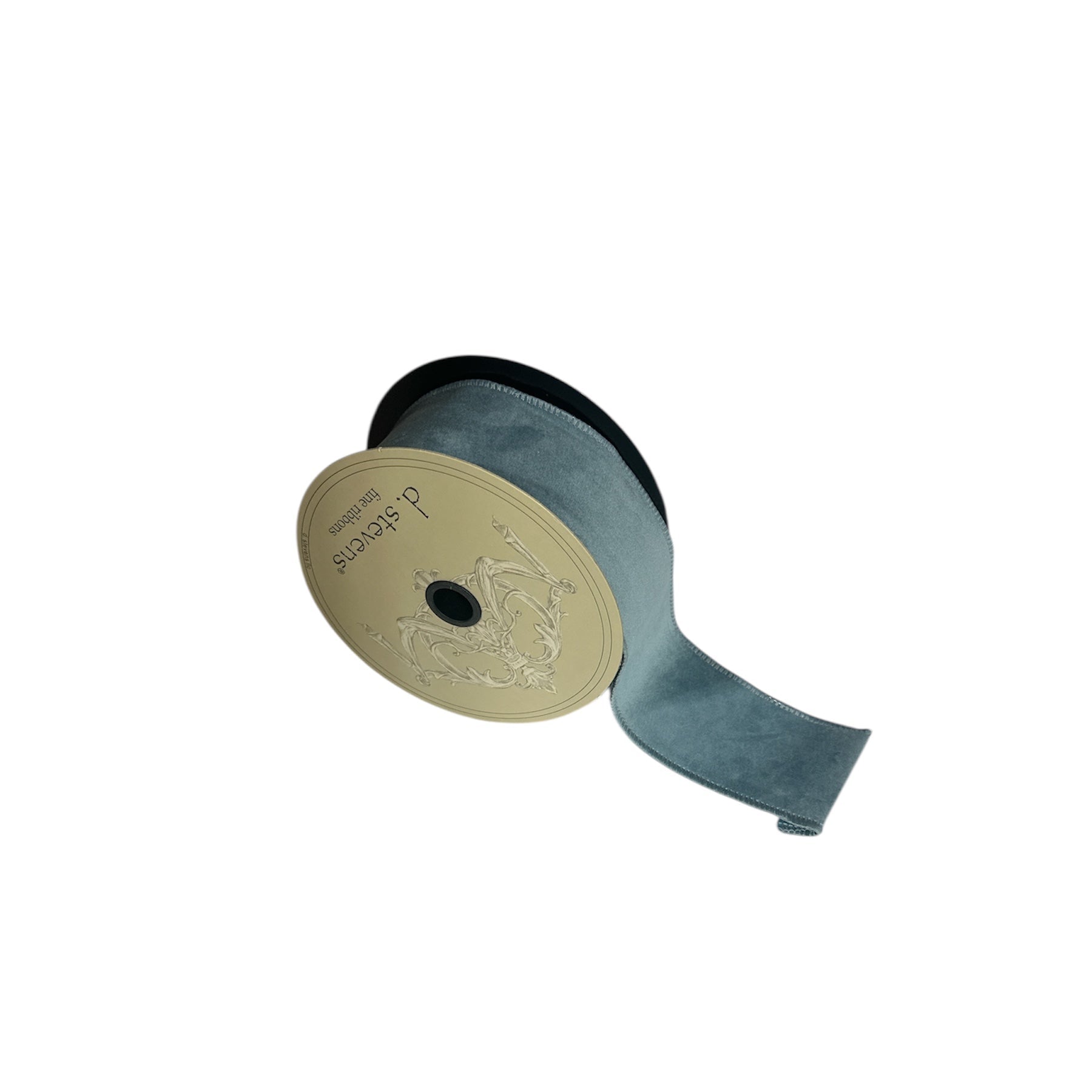 2.5" French Blue Velvet Taffeta Wire-Lined Ribbon