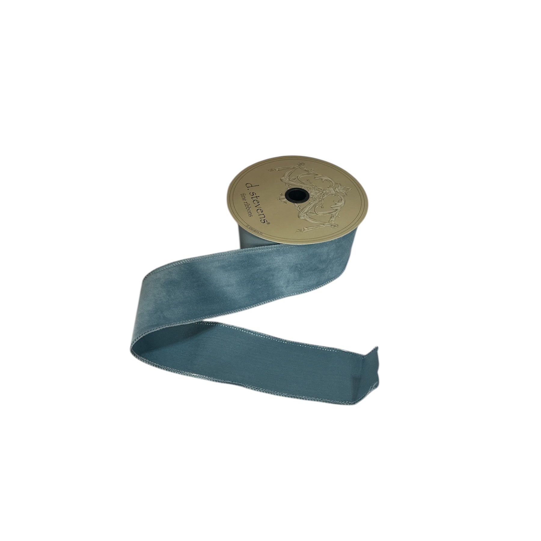 2.5" French Blue Velvet Taffeta Wire-Lined Ribbon
