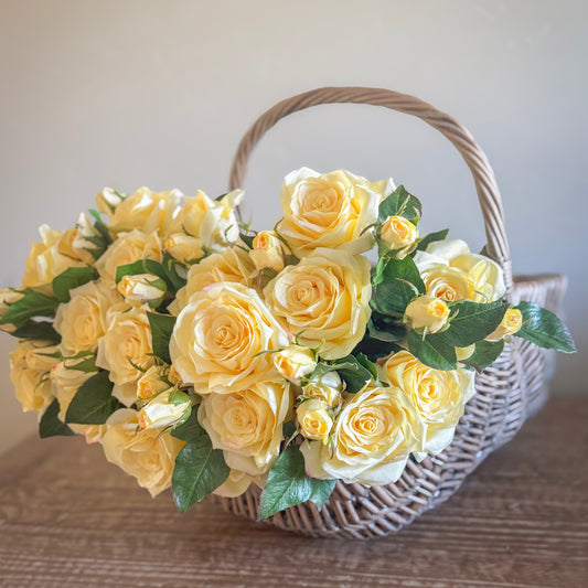 20" Light Yellow Dutch Garden Rose