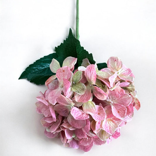 25" Light Pink and Green Artificial Hydrangea Spray