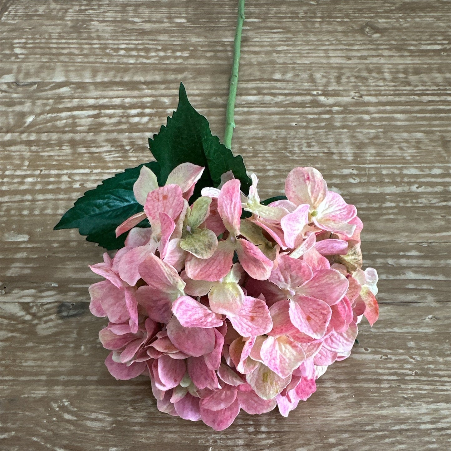 25" Light Pink and Green Artificial Hydrangea Spray