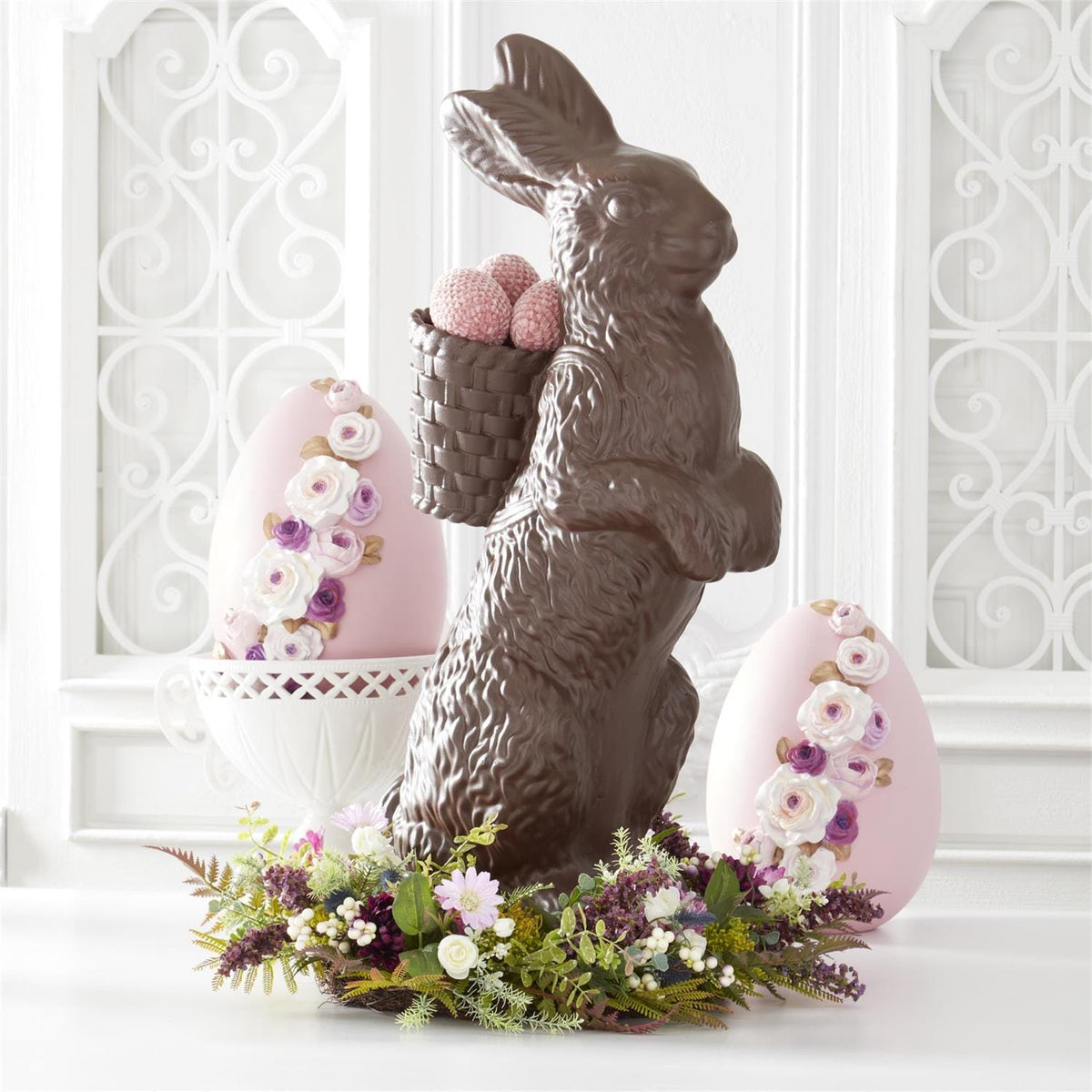 26" Purple & White Perennials Spring Wreath