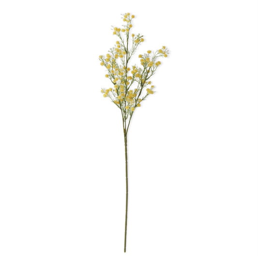 26" Yellow Baby's Breath & White Berry Spray