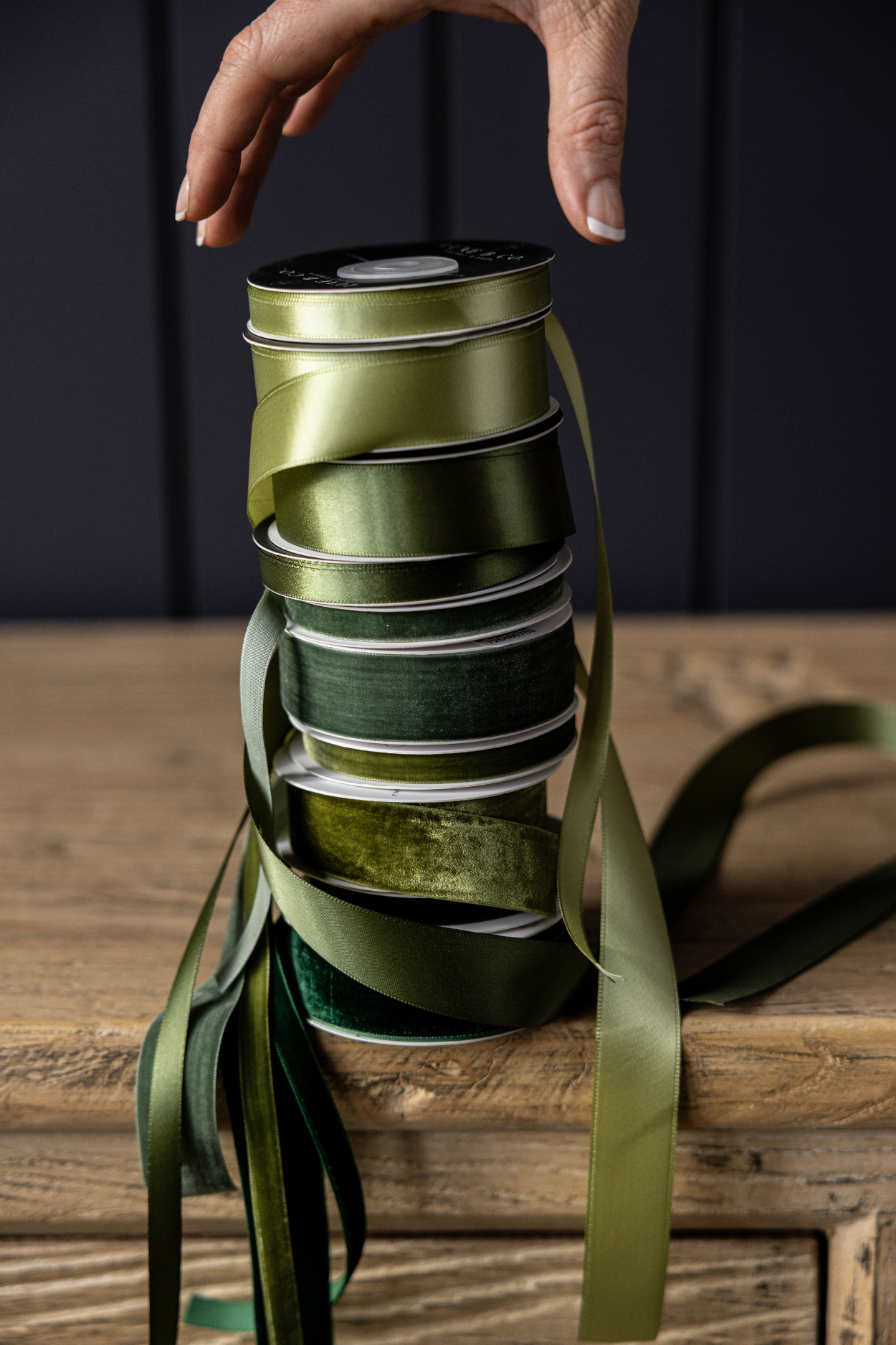 Satin Ribbon in Forest Green - Two Sizes