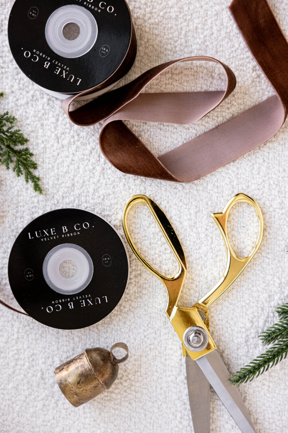 Ribbon Brown Velvet Christmas Decor Luxe B Co.