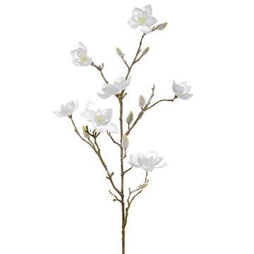 32" Frosted Mini Magnolia Spray Cream