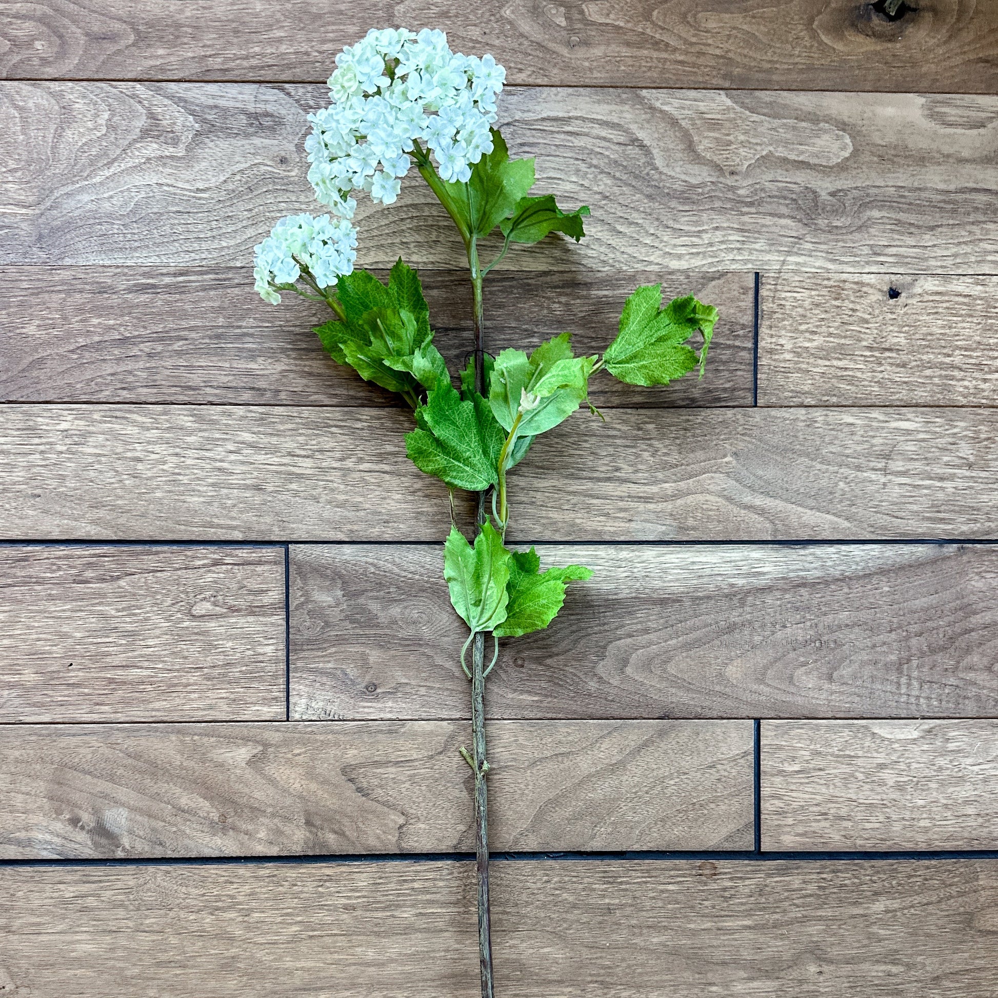 32" White Snowball 2 Bloom Hydrangea Stem Spray