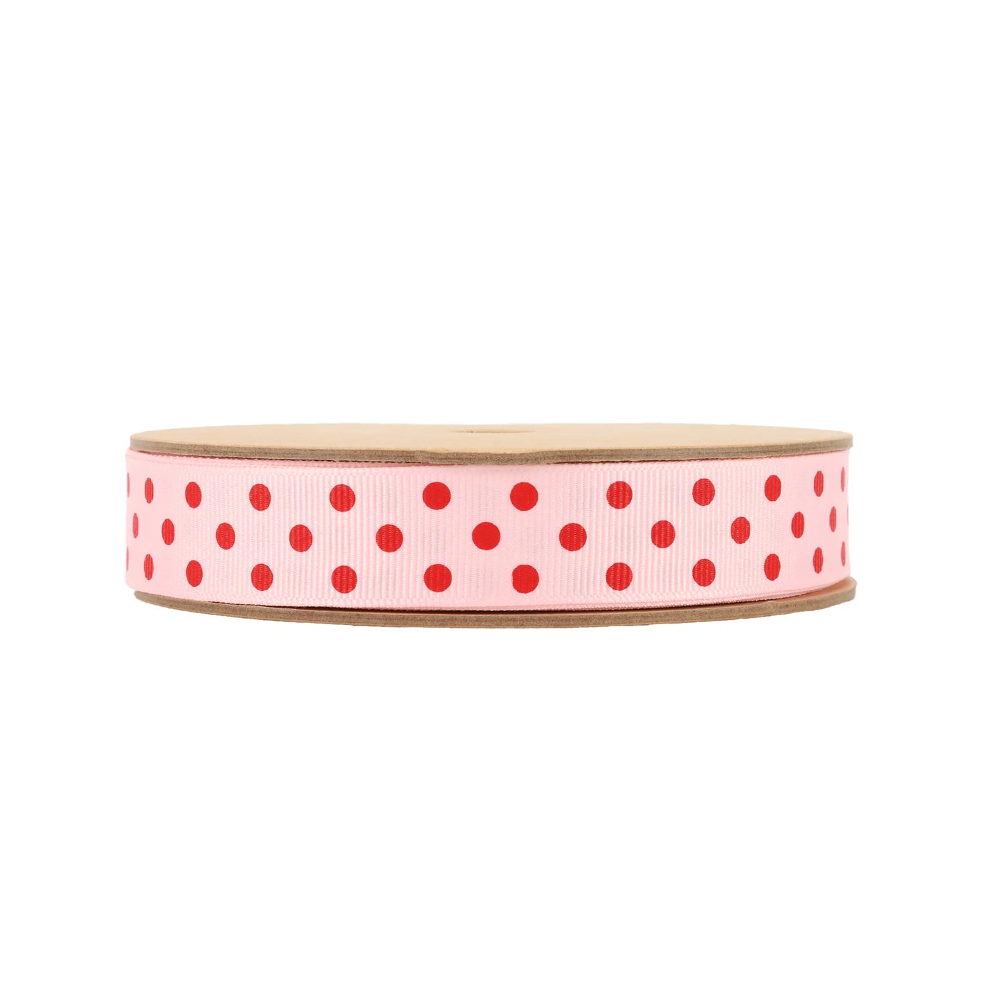 7/8" Printed Dots Textured Grosgrain Ribbon - Lt Pink - 25 Yard Roll