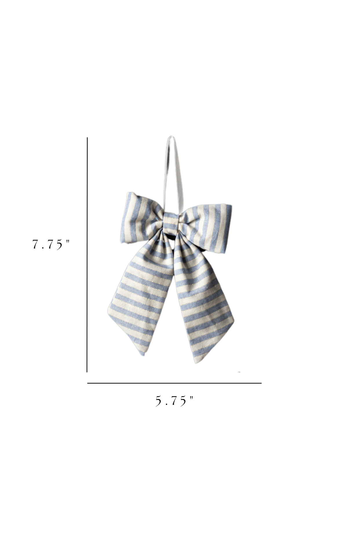 Striped Baby Blue with thin Gold Stripe Fabric Bows