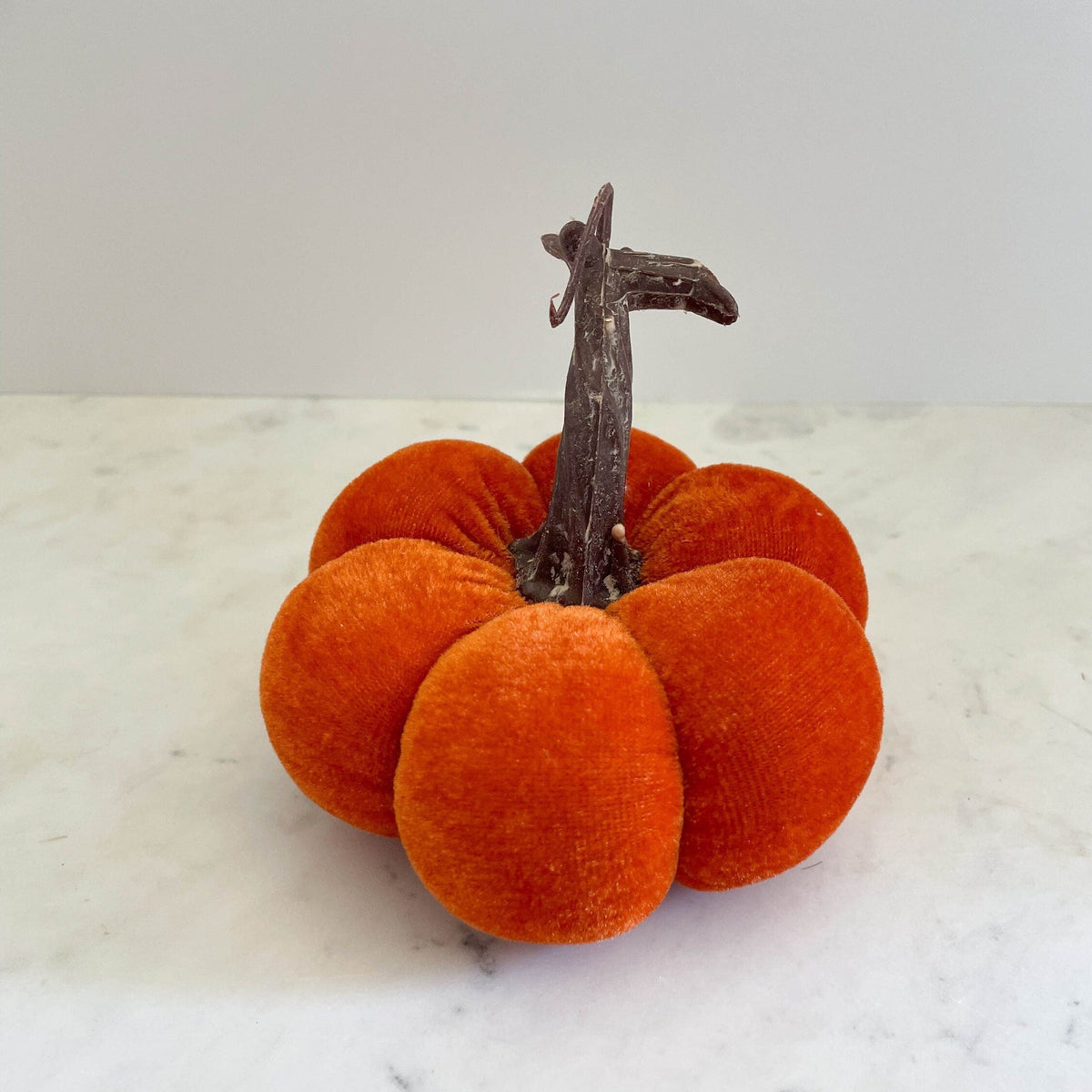 3" Orange Velvet Pumpkin