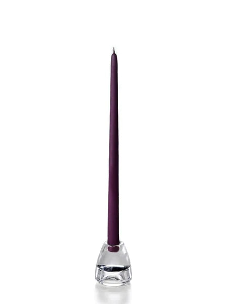 Dark Purple Hand-Dipped Tapered Candle - Box of 12 - Unscented