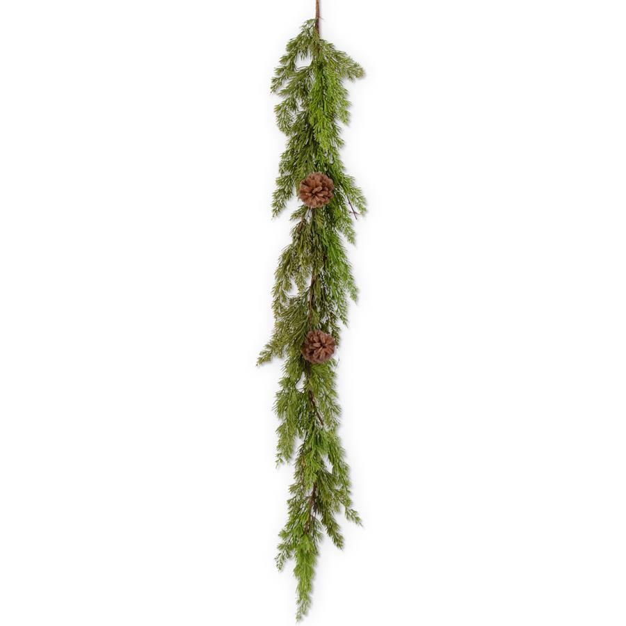 50" Real Touch Cedar Pine Garland W/Twigs and Pinecones