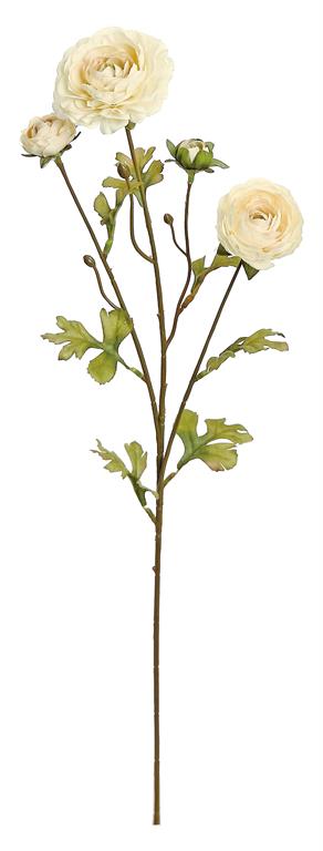 RANUNCULUS X3 WITH BUD, 26", LINEN