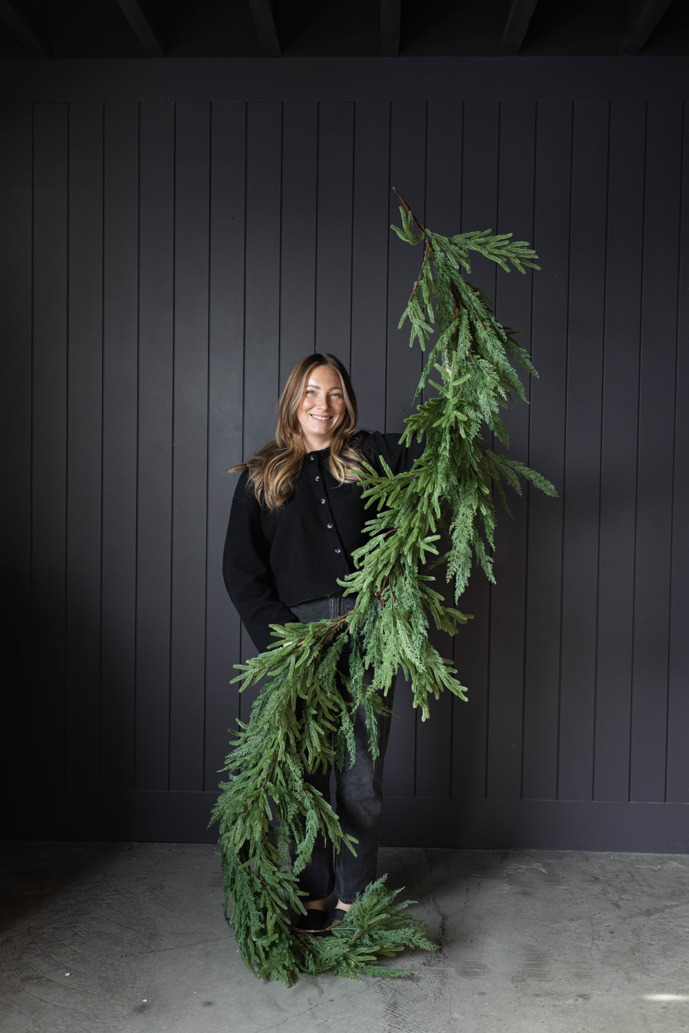 9' Norfolk & Cypress Mix Real Touch Faux Christmas Garland