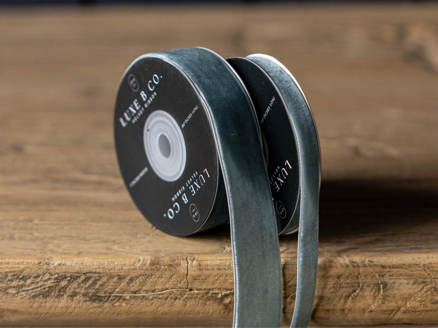 Ribbon Teal Blue Velvet Holiday Decor - Two Sizes