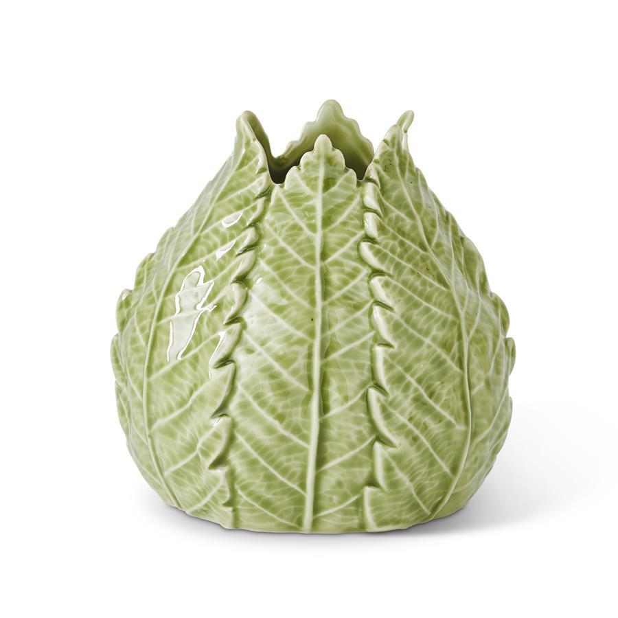 Green Ceramic Leaf Vase - Botanical Decorative Vase - 2 Sizes