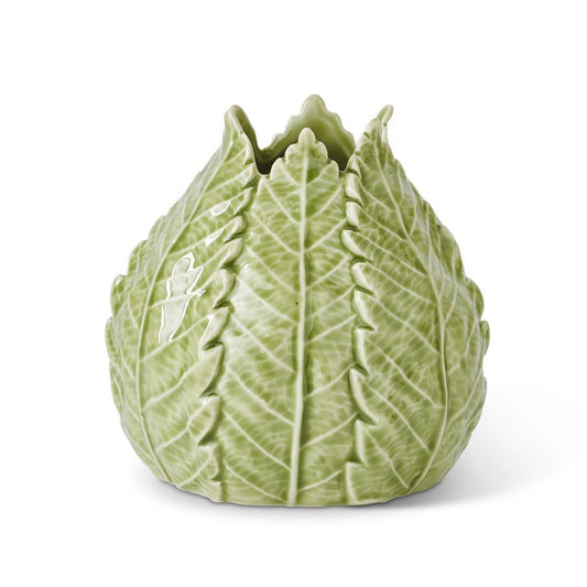 Green Ceramic Leaf Vase - Botanical Decorative Vase - 2 Sizes