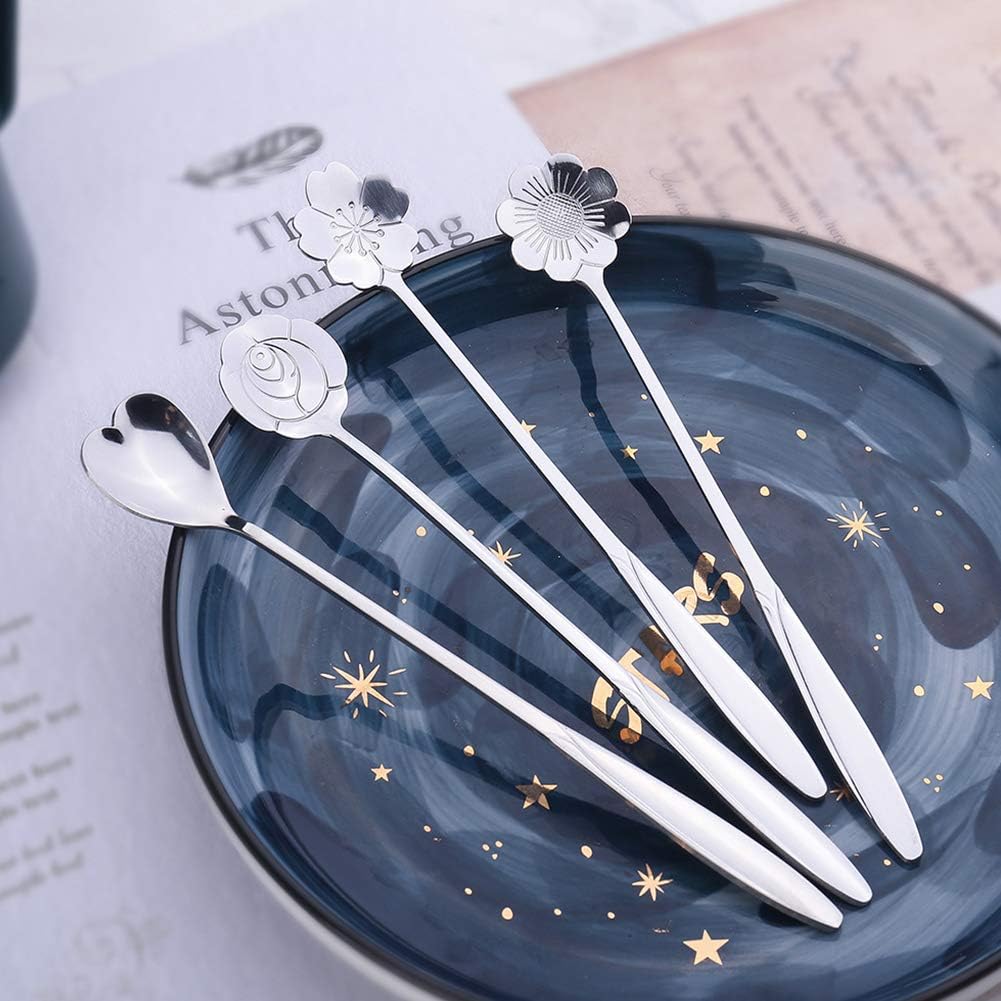 8-Piece Flower Spoon Set in Gold or Silver