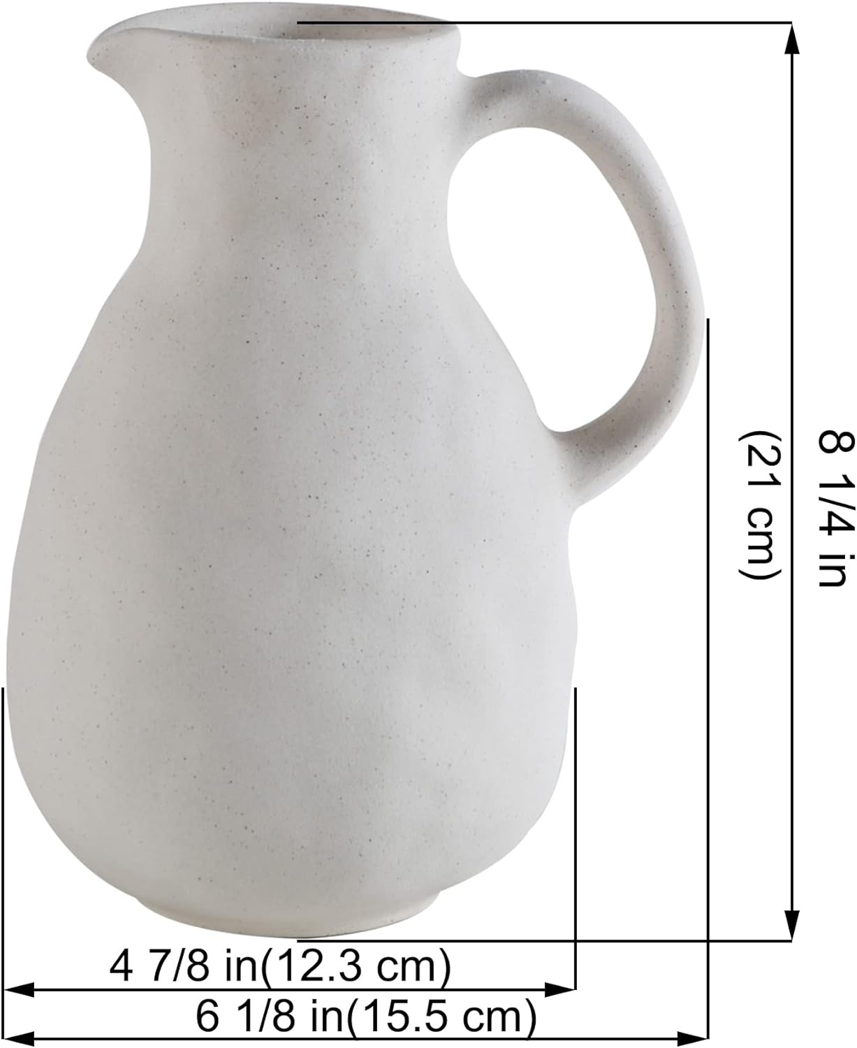 Ceramic Vintage White Kettle Pitcher Vase