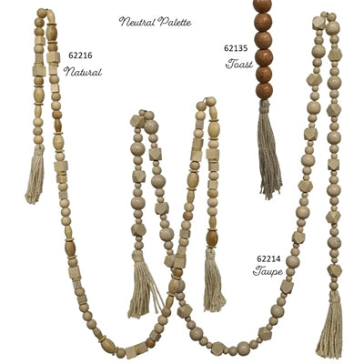 Boho Bead Garland-Taupe