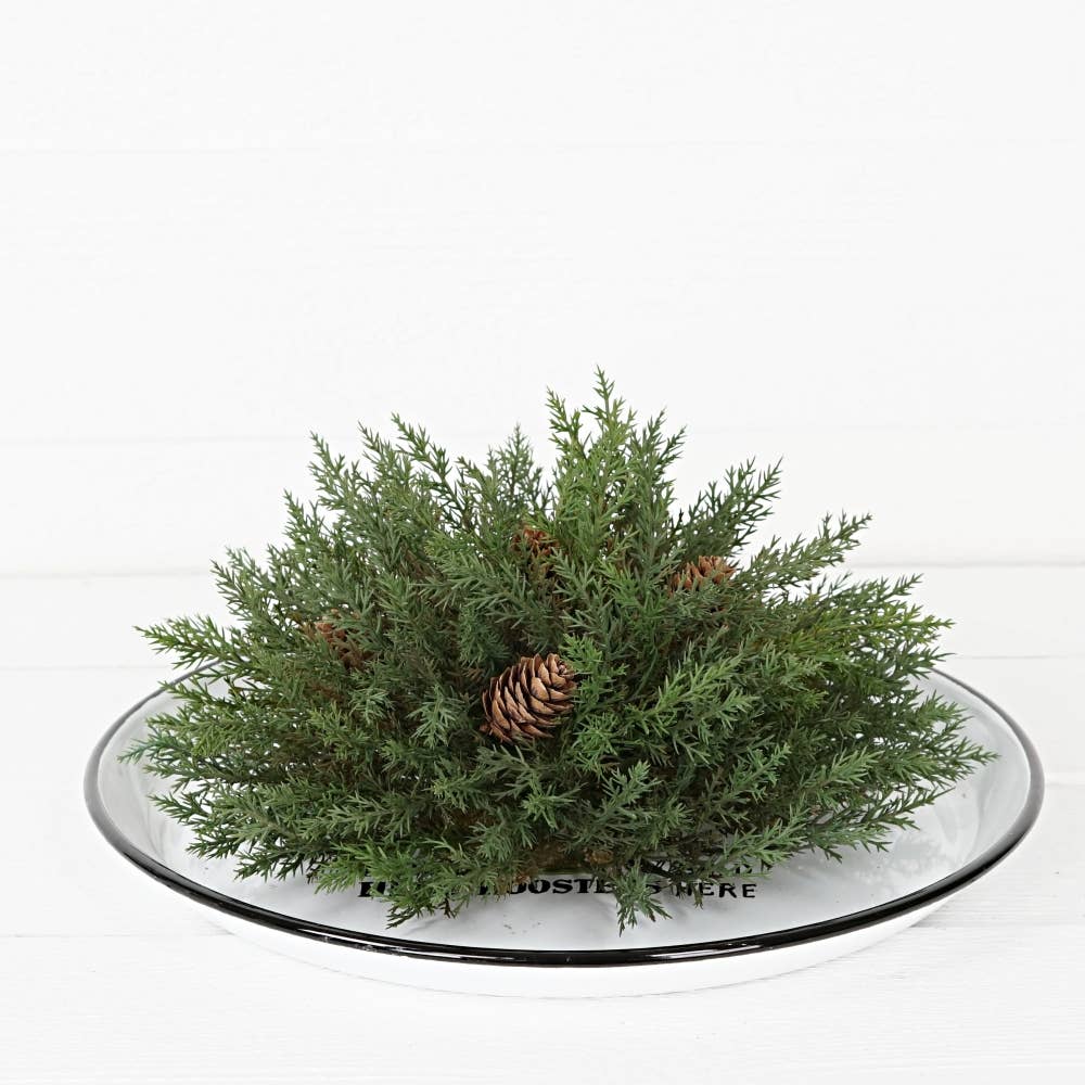 Half Sphere-Dark green Thyme pine w/ birchcones