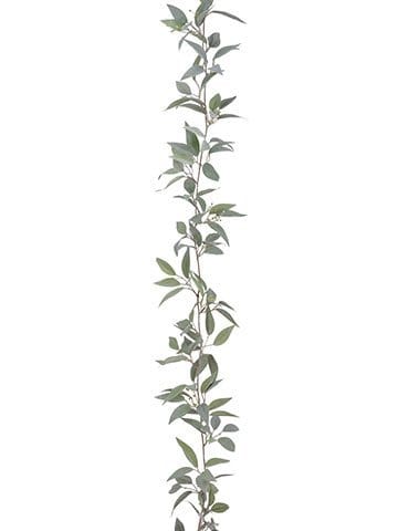Green leafy garland on a white background