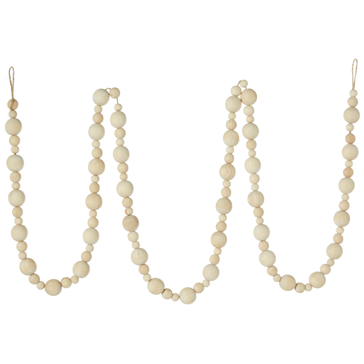 6' Wood Bead Garland - Natural Mantel & Table Decor