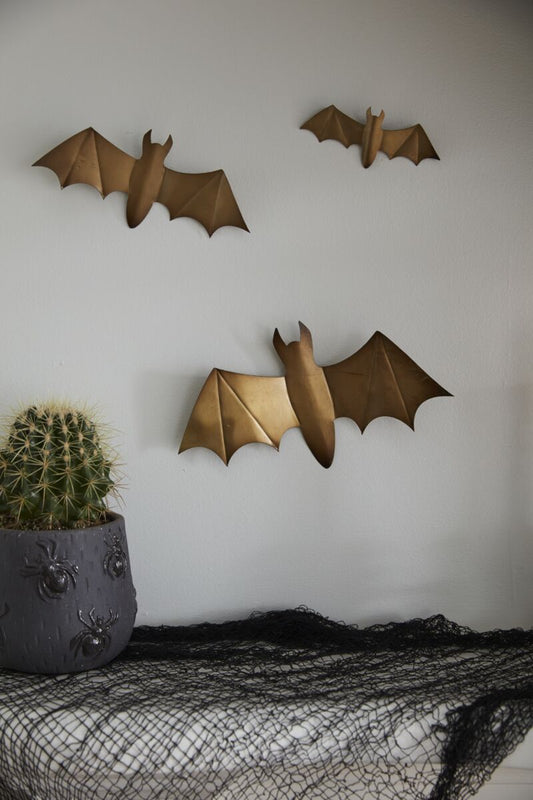 Distressed Winged Gold Bats - Set of 3