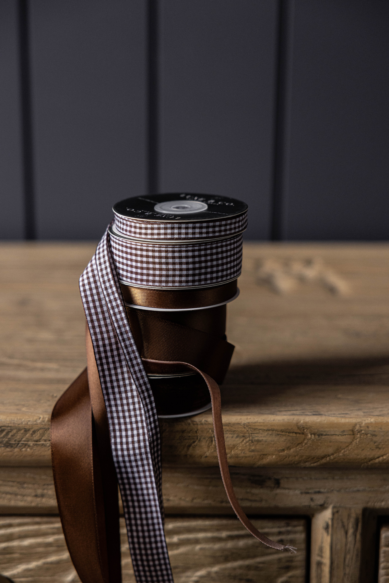 1/3" Ribbon Brown Satin Holiday Decor