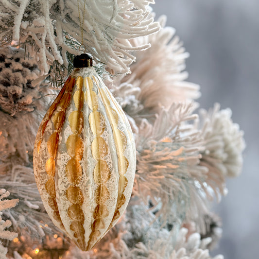 9 inch Drop Ornament in Silver and Gold | Home with Holly J