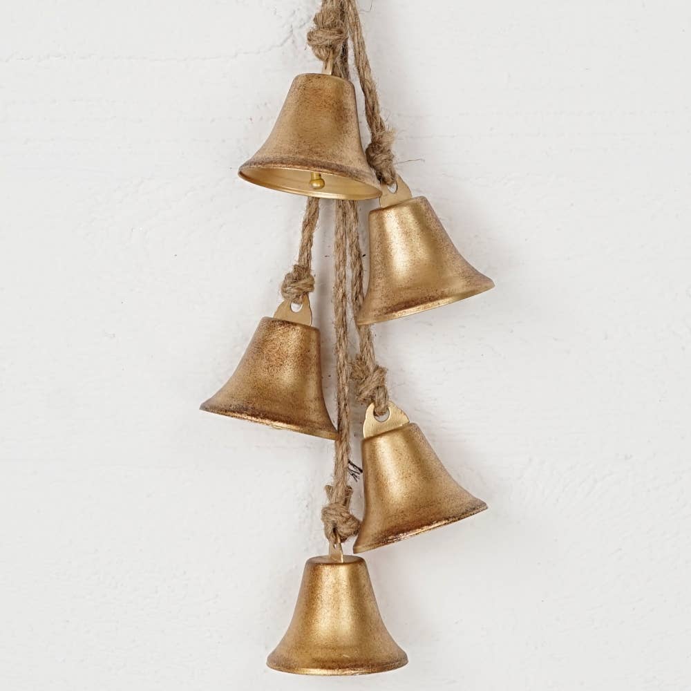 5 Bell Vintage gold mini liberty bell (2.5inD)