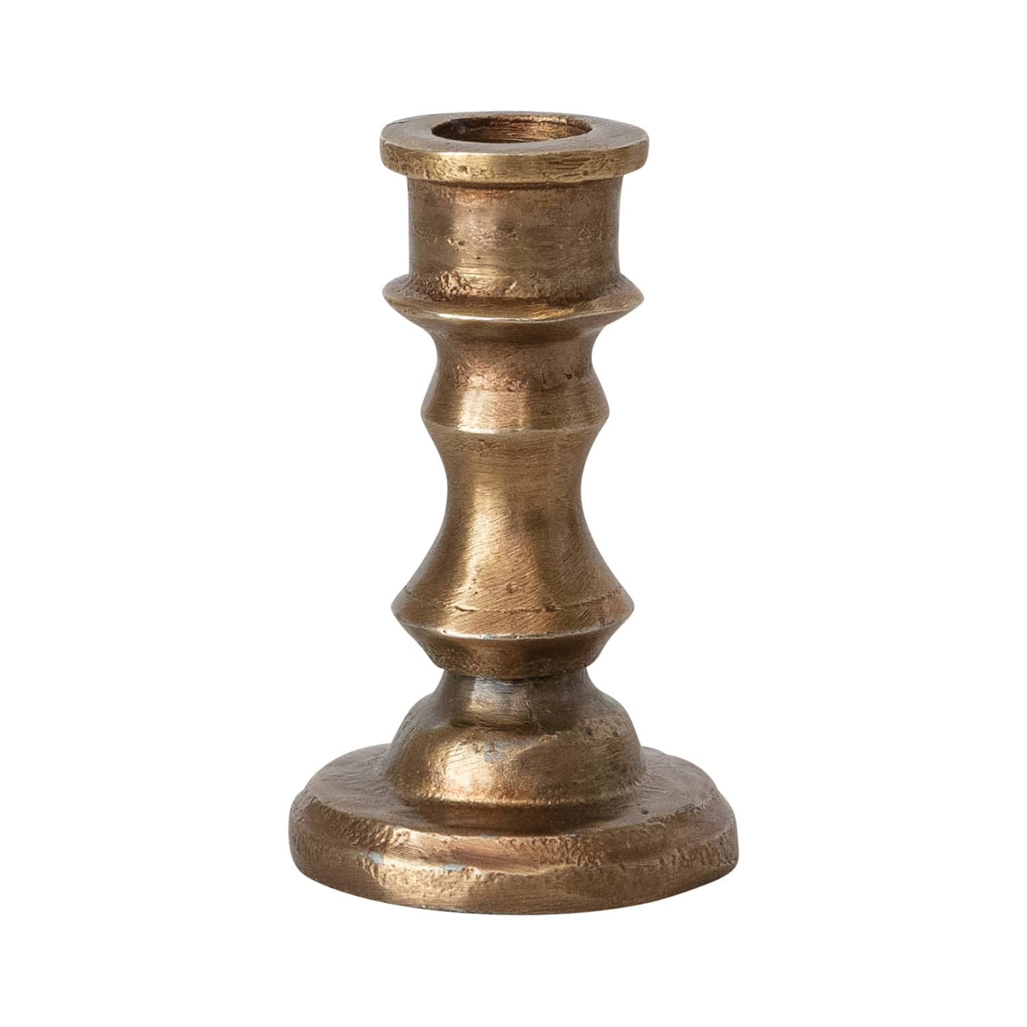 Antique Brass Taper Candle Holder - Cast Aluminum for 1/2" Candles - 3 Sizes
