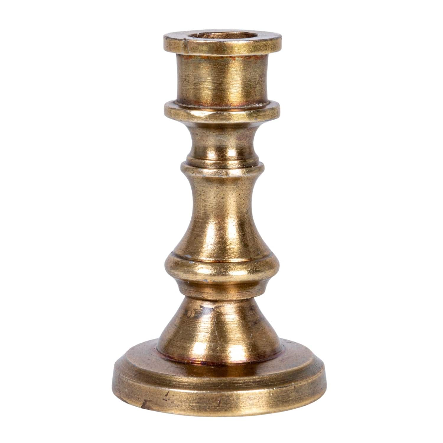 Antique Brass Taper Candle Holder - Cast Aluminum for 1/2" Candles - 3 Sizes