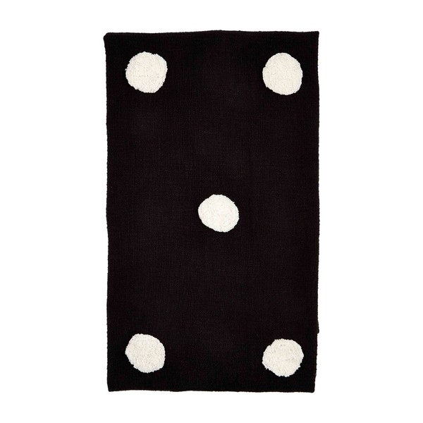 BLACK TUFTED DOT THROW BLANKET