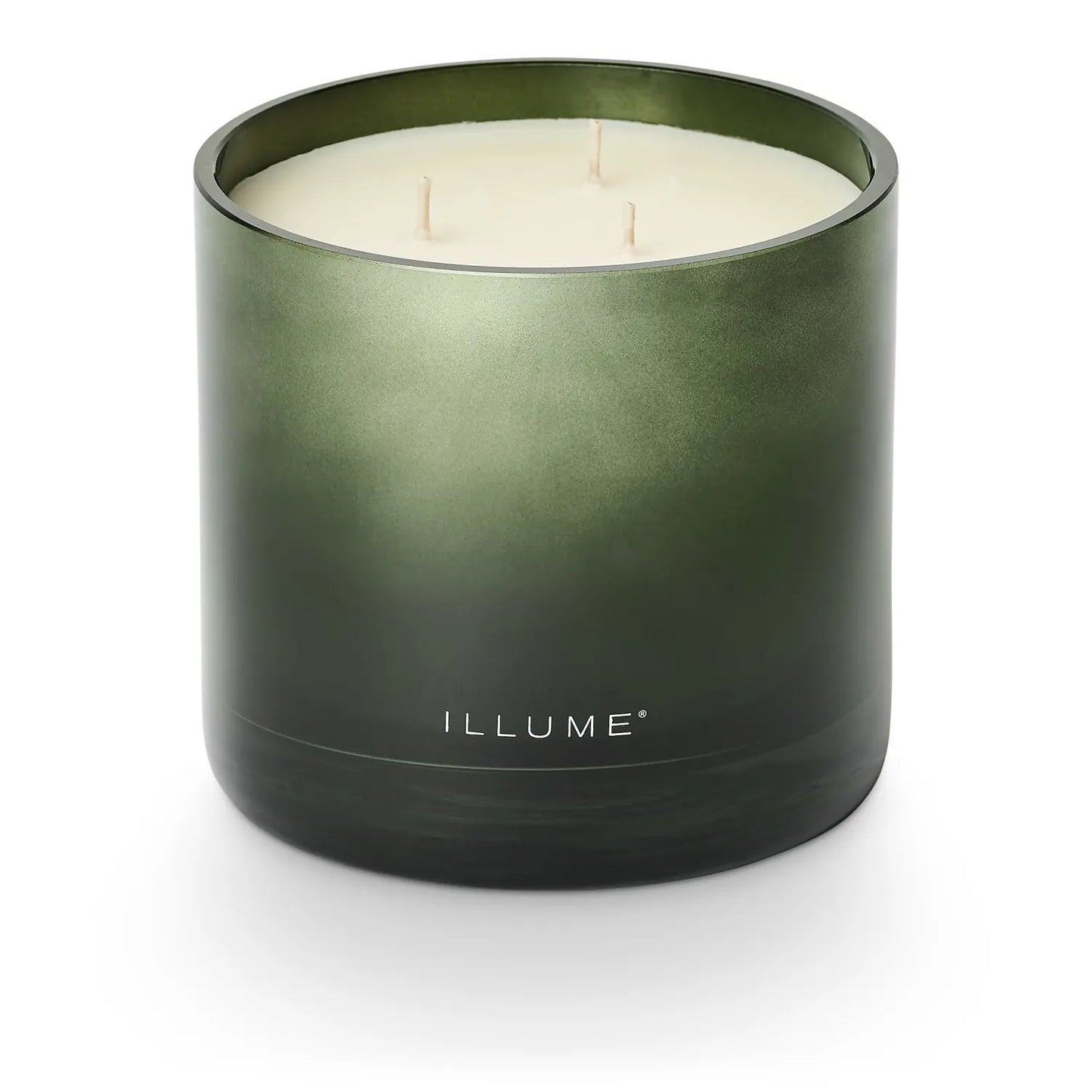 Green glass candle 