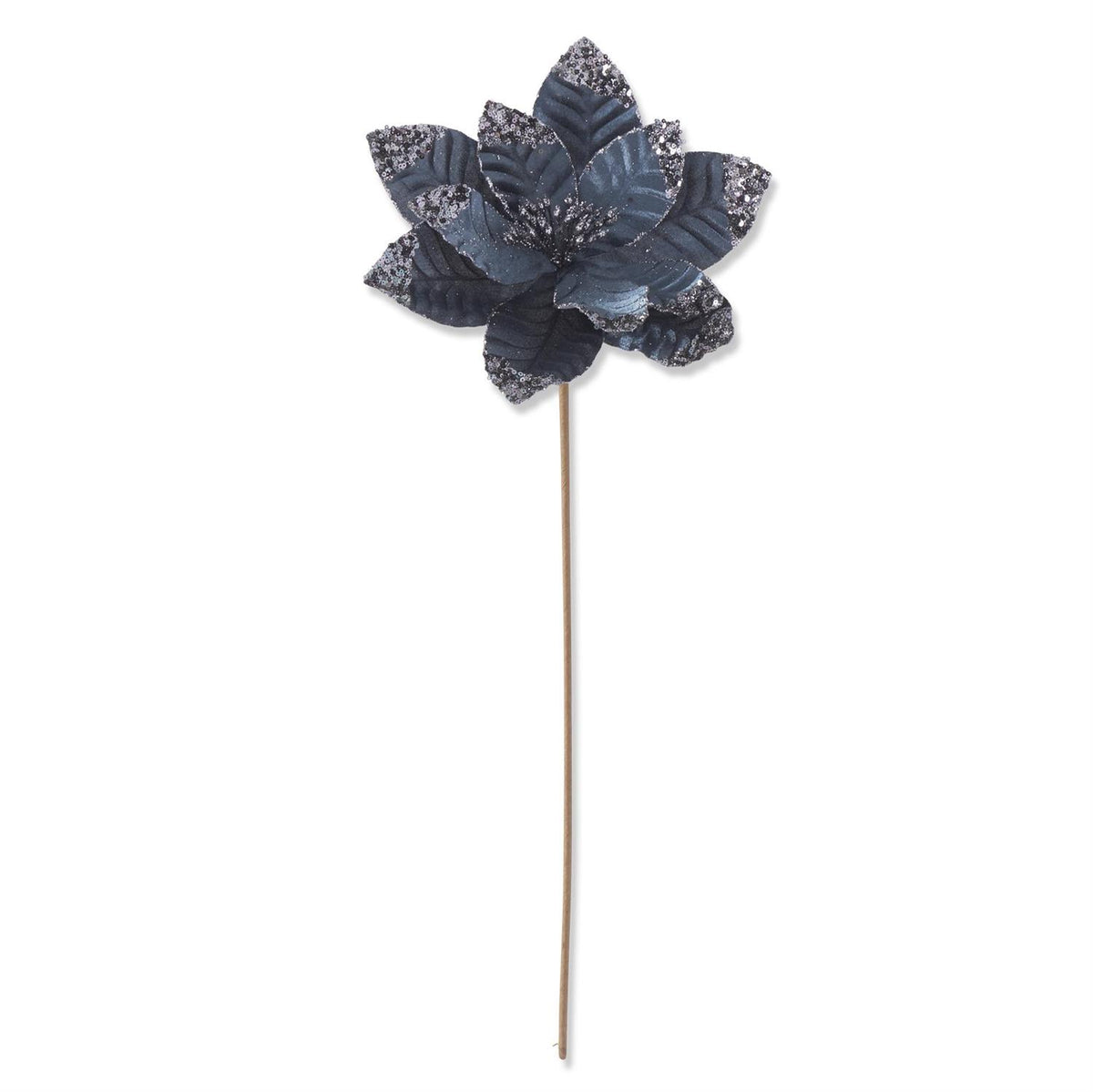 Blue_Glittered_Velvet_Poinsettia_Stem