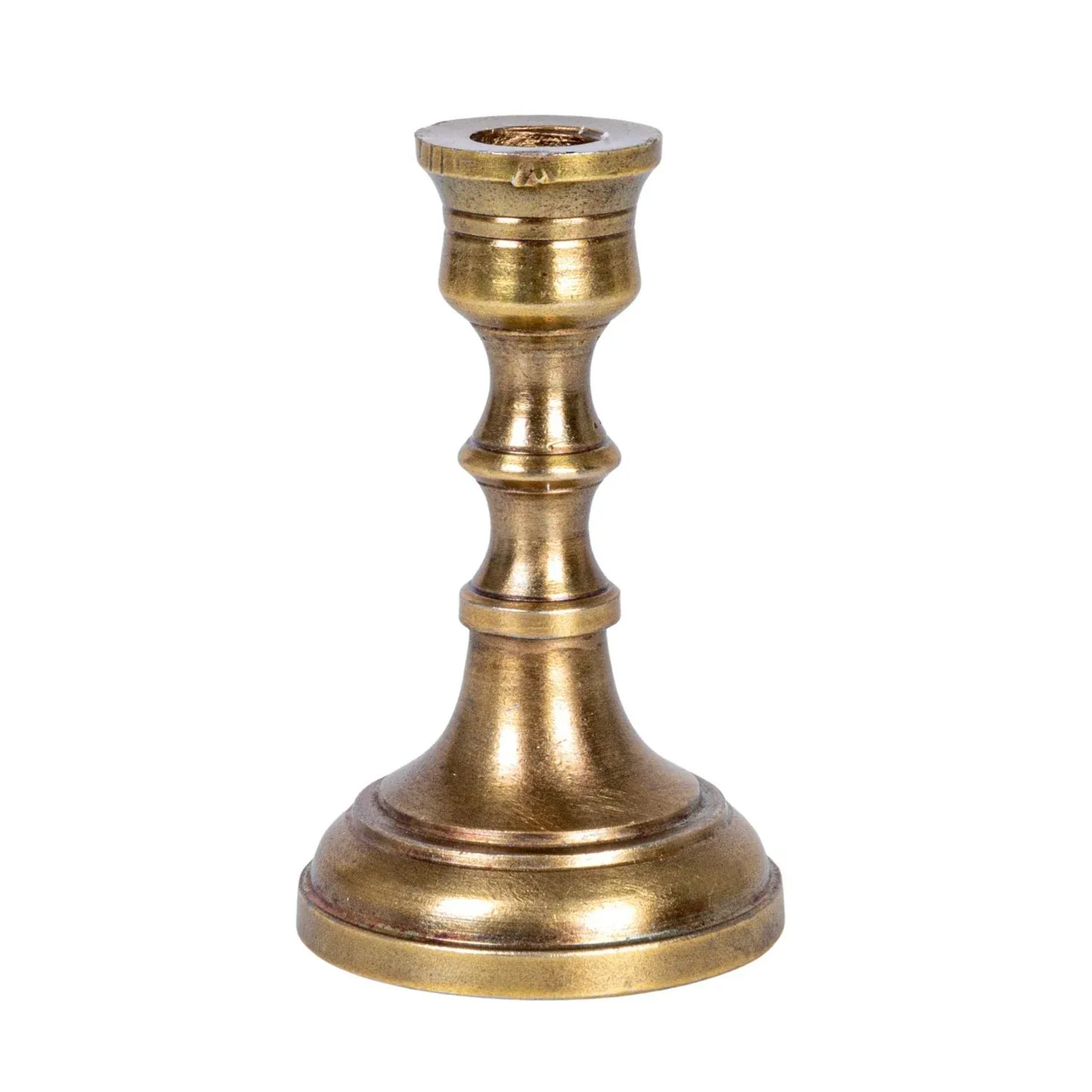 Antique Brass Taper Candle Holder - Cast Aluminum for 1/2" Candles - 3 Sizes