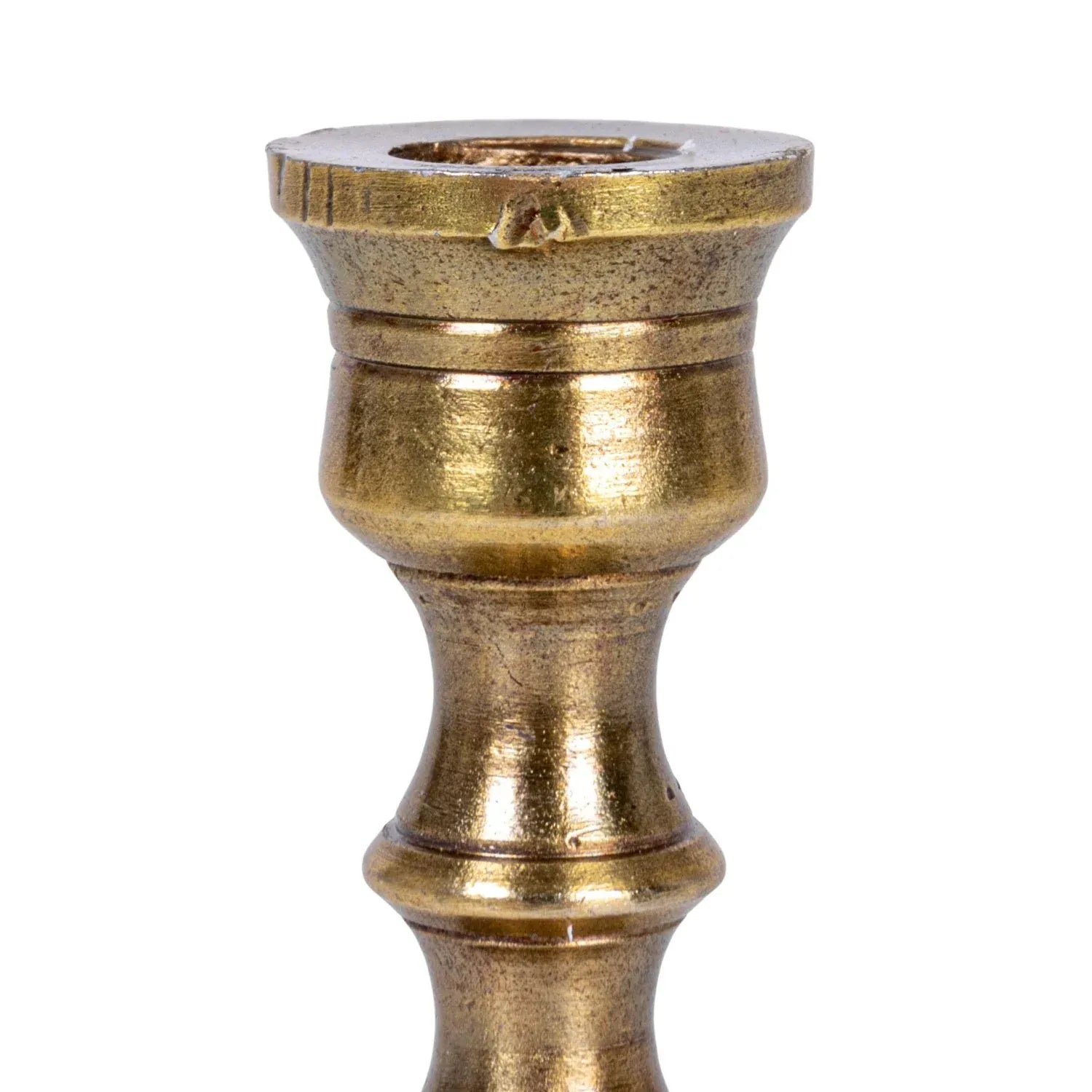 Antique Brass Taper Candle Holder - Cast Aluminum for 1/2" Candles - 3 Sizes