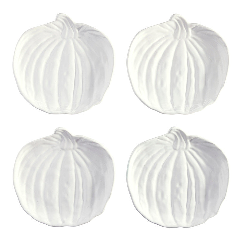 Ceramic Pumpkin Appetizer Plates set of 4