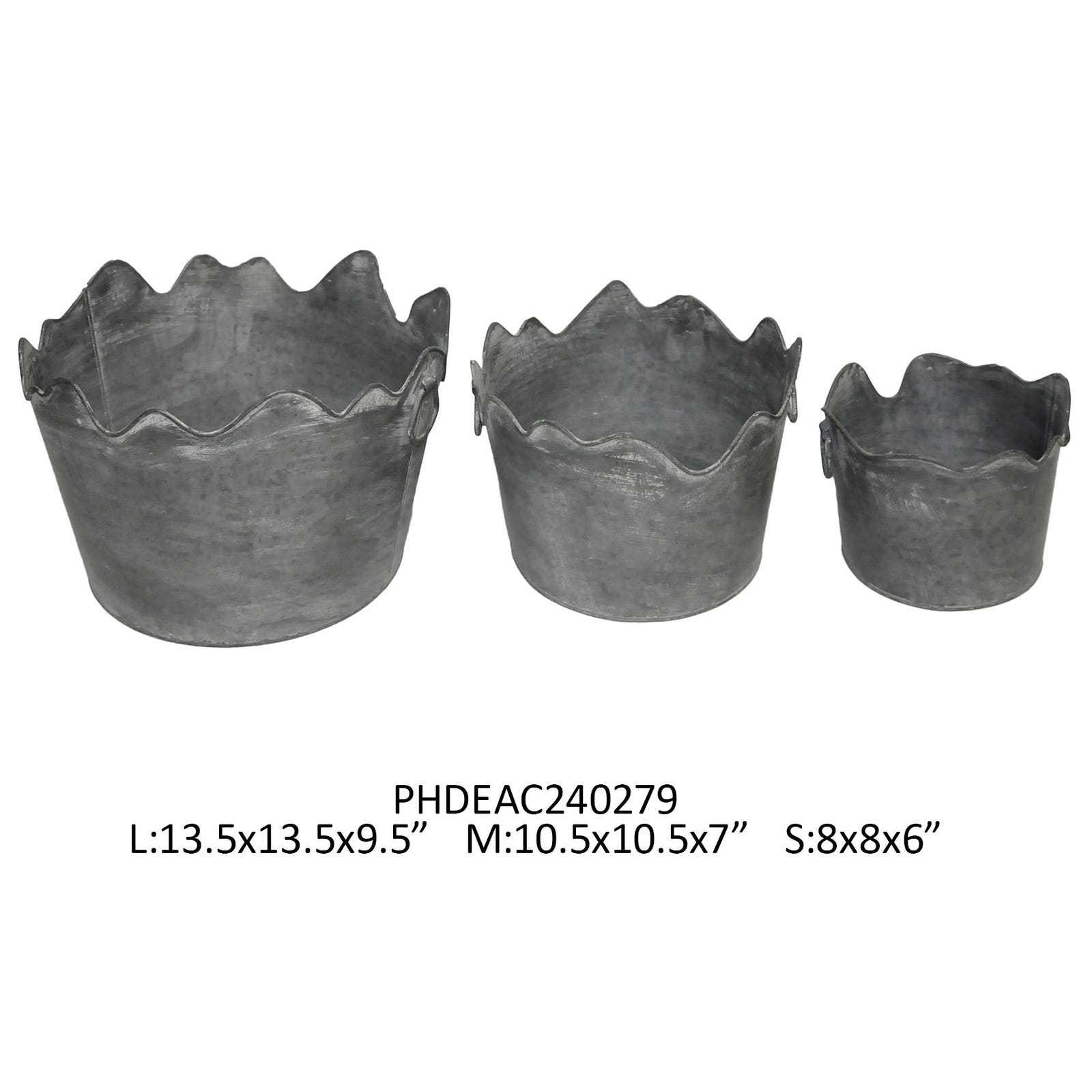 Corona Metal Planters, set of 3