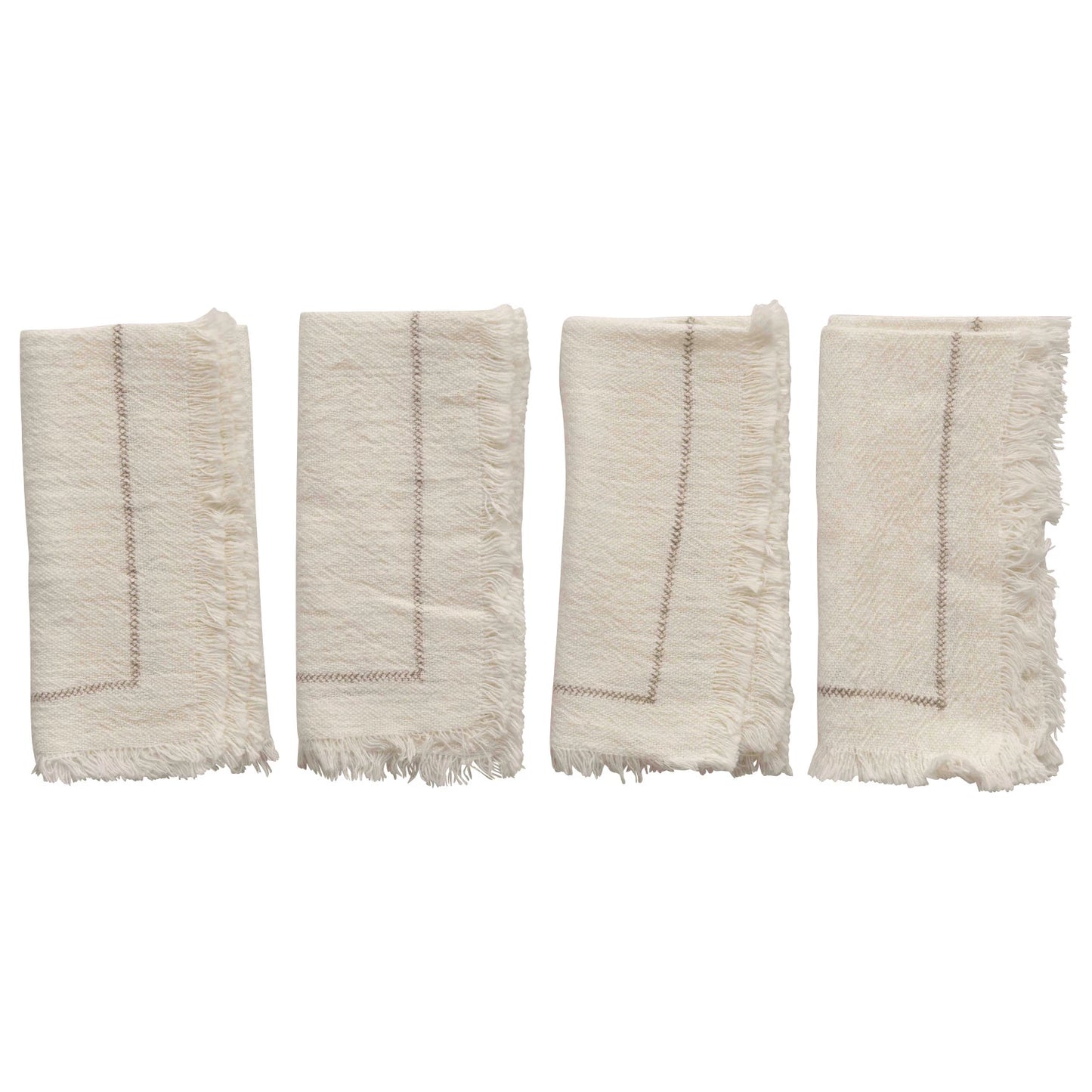 Cotton Napkins with Fringe - Set of 4